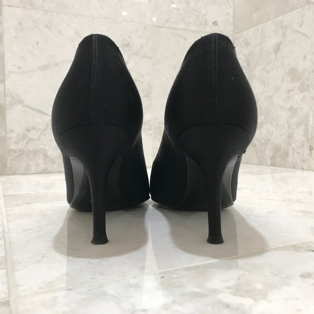 STUART WEITZMAN Pumps {7M} Open-Toe Black Crystals - Picture 5 of 10